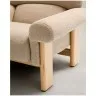 Кресло Cabana из бежевого шенилла с ножками в натуральной отделке