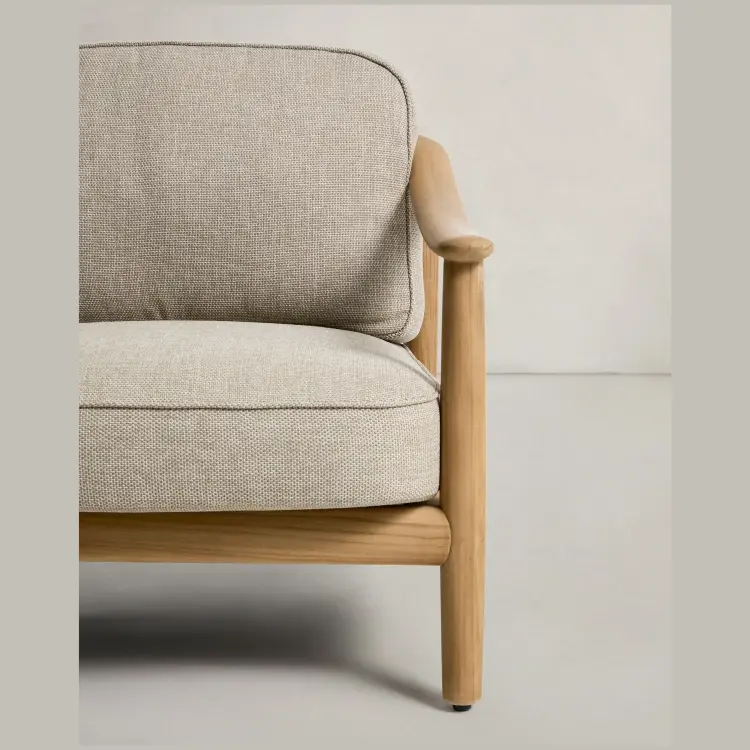 Уличное кресло Elunda из тикового дерева и бежевой веревки