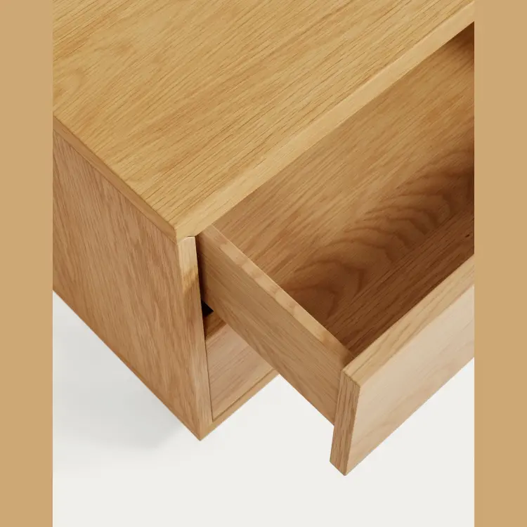 Abilen Прикроватная тумбочка из шпона дуба 53,4 x 44 см