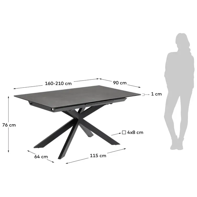 Стол раздвижной Atminda 160 (210) x 90 cm керамика