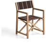 Складной уличный стул Vilara коричнево-бежевый с каркасом из акации