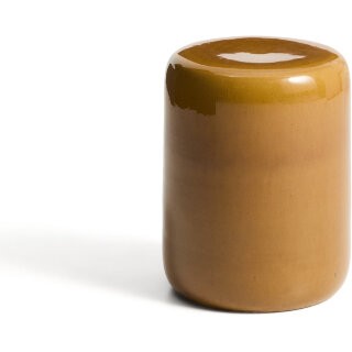 Уличный приставной столик Mesquida из керамики с горчичной глазурью 35 см