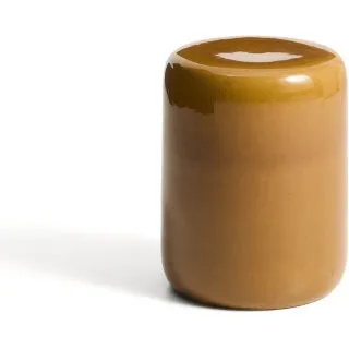 Уличный приставной столик Mesquida из керамики с горчичной глазурью 35 см