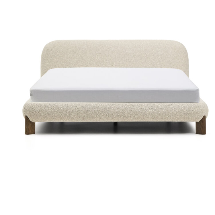 Кровать Odina из букле цвета экрю со съемным чехлом 160 x 200 см