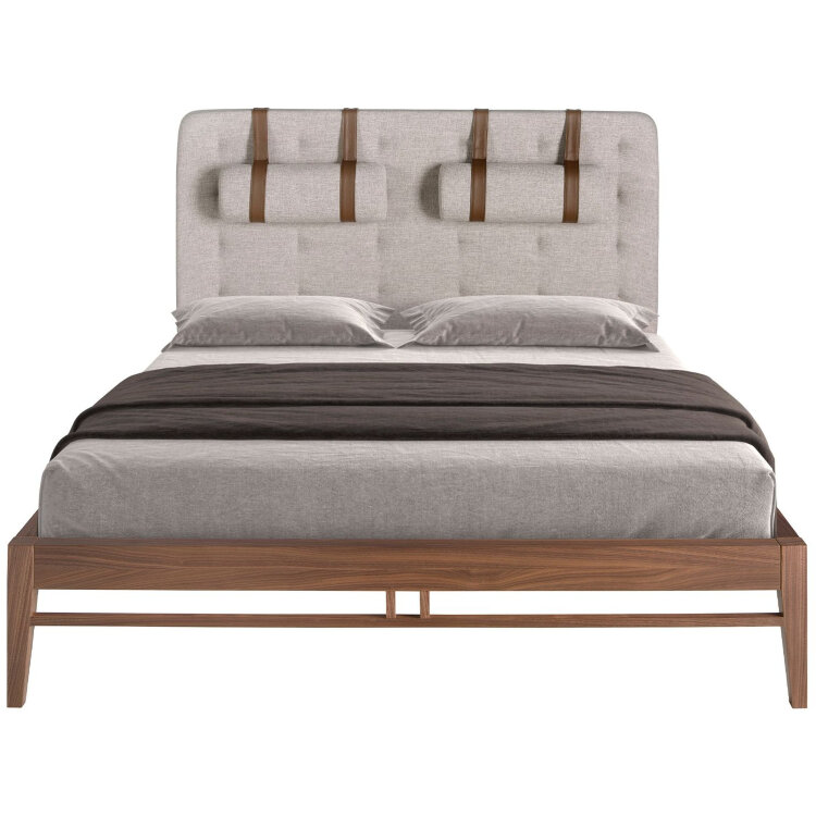 Кровать 7179/CP1709-B-160 серая тканевая тафтинговая 160 х 200