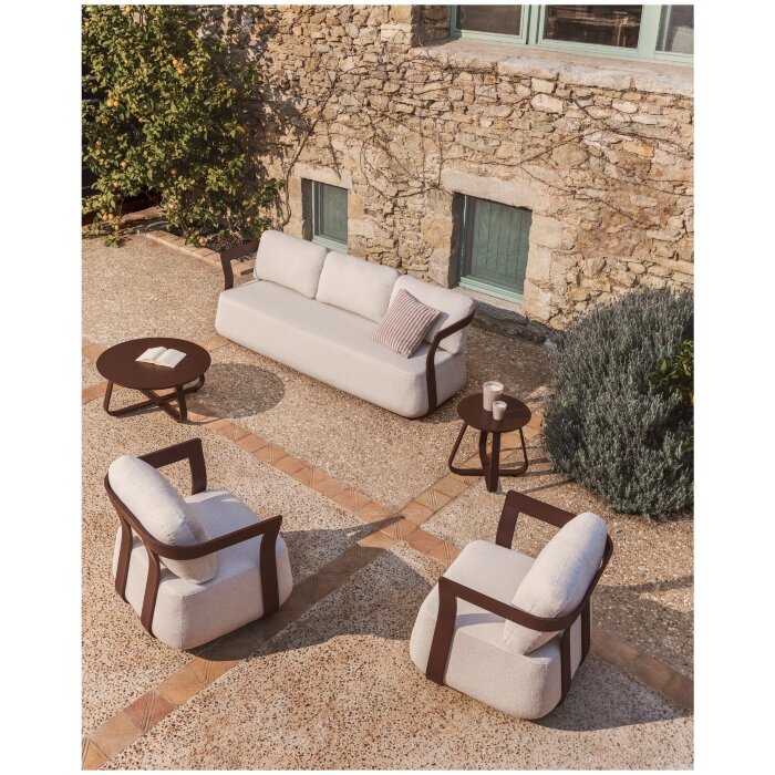 Уличный столик Tamaris из алюминия коричневого цвета Ø48 см