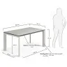 Стол Atta160 (220) x90 серый керамика