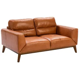 Диван из кожи KF1016-2P /6046 светло-коричневый