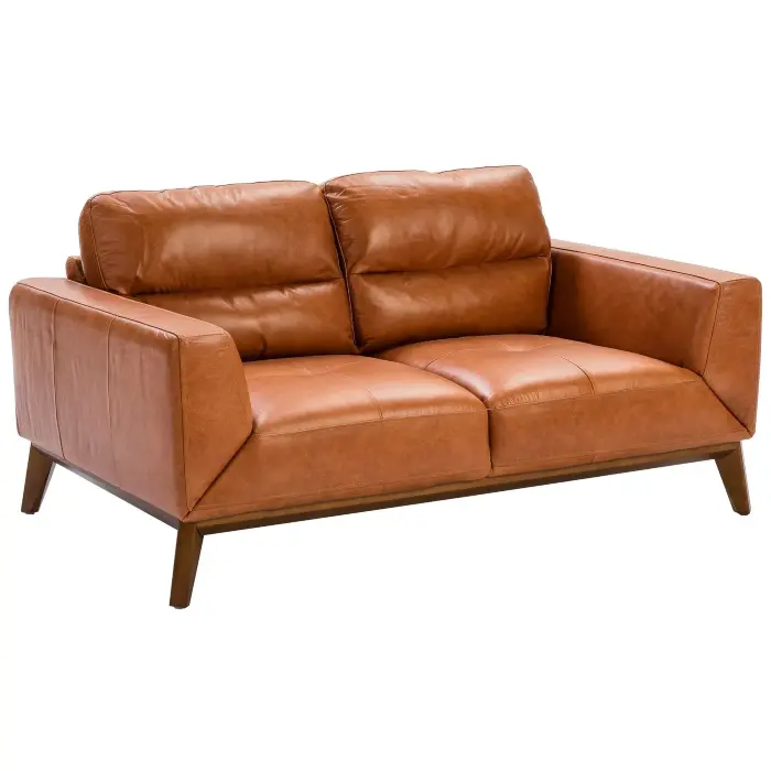 Диван из кожи KF1016-2P /6046 светло-коричневый