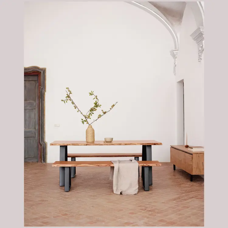 SONO Стол 180X90 черный, натуральная акация