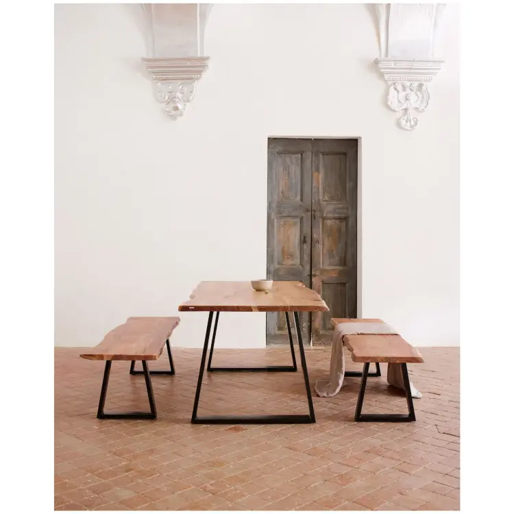 SONO Стол 180X90 черный, натуральная акация