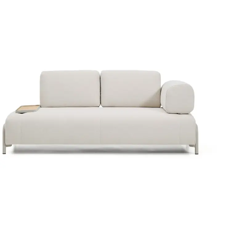 2-местный диван Compo цвета экрю с малым журнальным столиком и бежевым каркасом