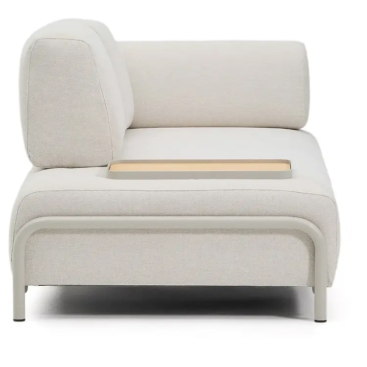 2-местный диван Compo цвета экрю с малым журнальным столиком и бежевым каркасом