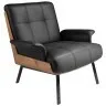 Кресло 5140 из ореха и черной экокожи