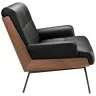 Кресло 5140 из ореха и черной экокожи