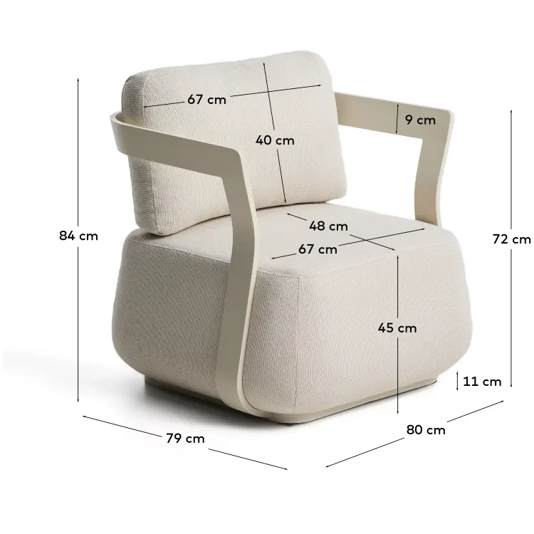 Уличное кресло Tamaris из алюминия цвета экрю