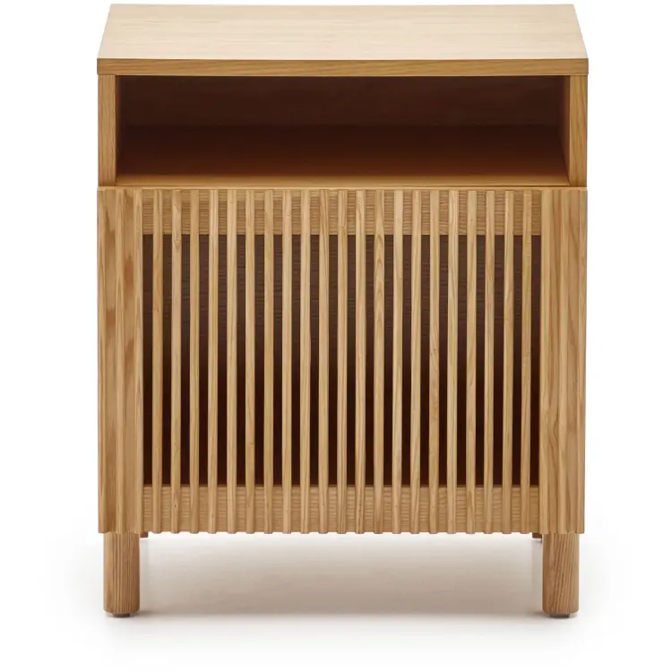 Beyla Прикроватная тумбочка из массива ясеня с дубовым шпоном, 53 x 62 см