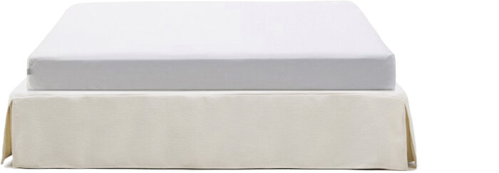 Основание кровати Jaira со съемным чехлом из белого шенилла для матраса 160 х 200 см