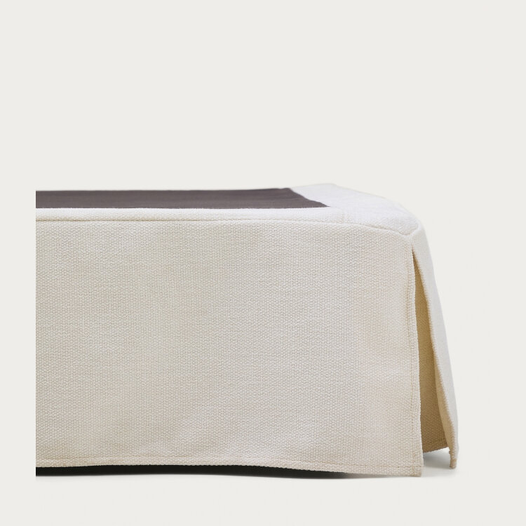 Основание кровати Jaira со съемным чехлом из белого шенилла для матраса 160 х 200 см