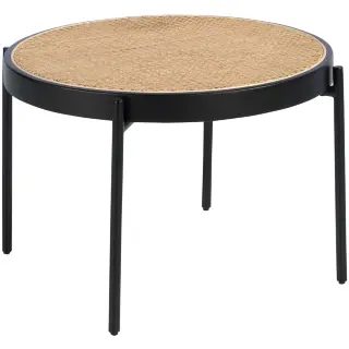 Круглый журнальный столик 2111/TT-S186A из ротанга и стали