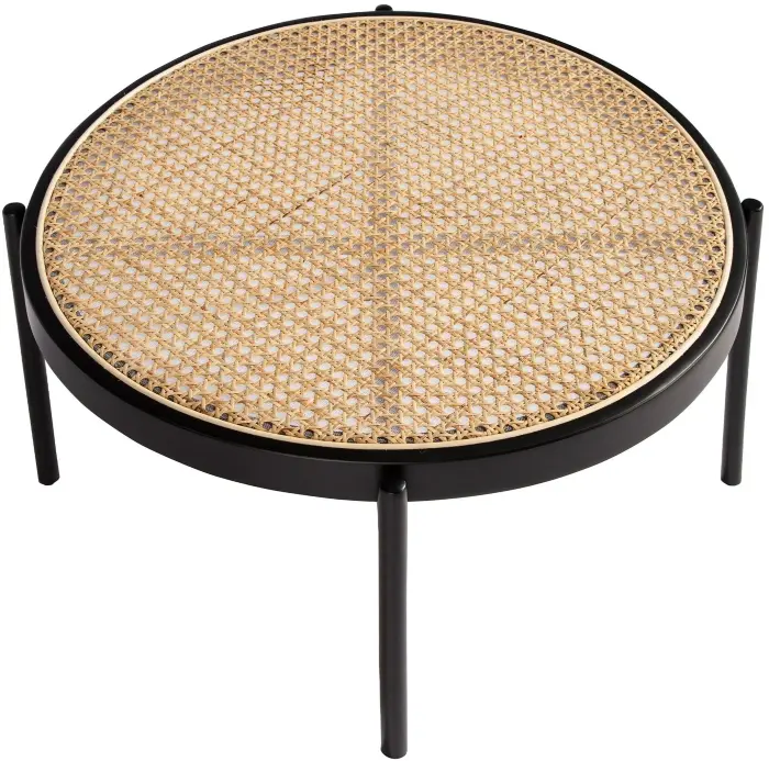 Круглый журнальный столик 2111/TT-S186A из ротанга и стали