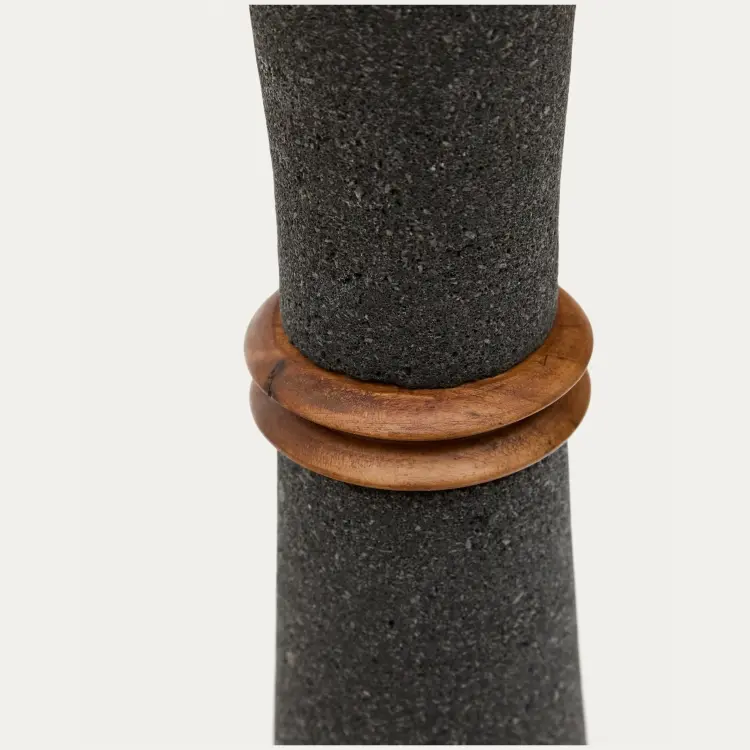 Naro Ваза из камня с 2 кольцами 30 см