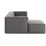 Диван 3х местный Blok с левым шезлонгом серый вельвет
