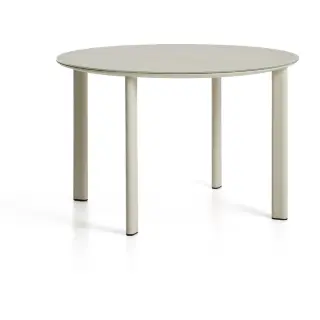 Уличный стол Erice из алюминия и закаленного стекла цвета экрю, 120 см