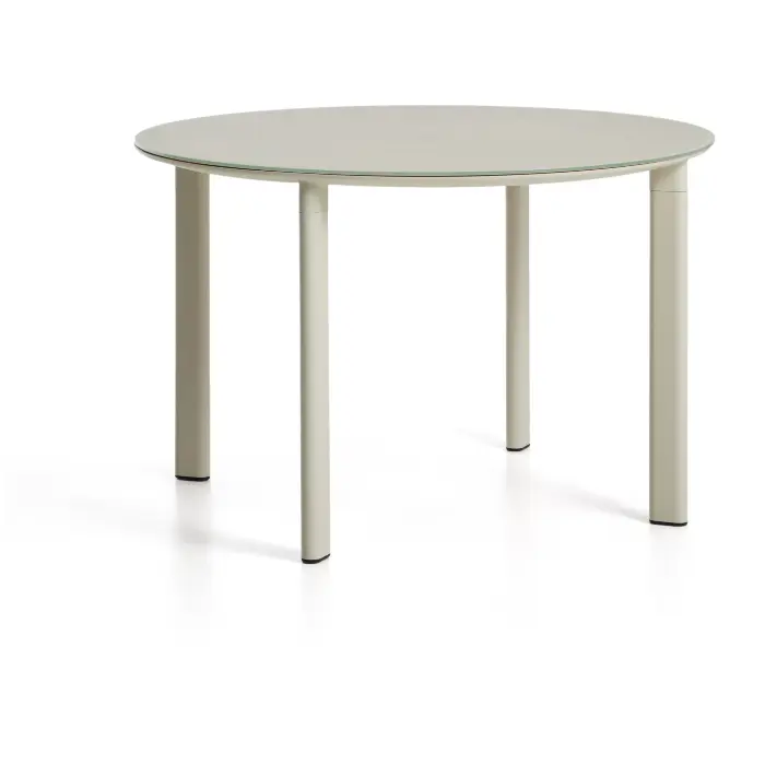 Уличный стол Erice из алюминия и закаленного стекла цвета экрю, 120 см