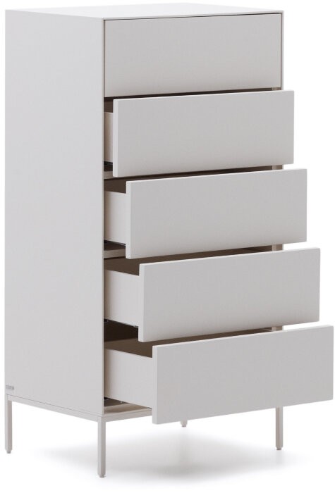 Vedrana Комод с 5 ящиками белый лак 60 x 114 см