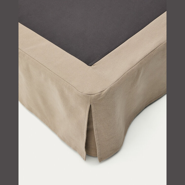 Основание кровати Jaira со съемным чехлом серо-коричневое для матраса размером 90 х 200 см