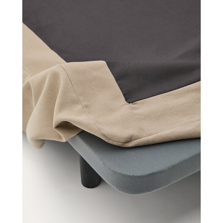 Основание кровати Jaira со съемным чехлом серо-коричневое для матраса размером 90 х 200 см