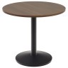 Esilda Круглый стол с меламиновой отделкой под орех и черной металлической  ножкой