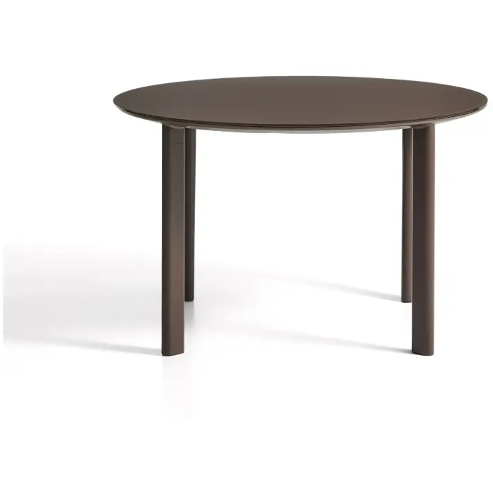 Уличный стол Erice из алюминия и закаленного стекла коричневого цвета, 120 см