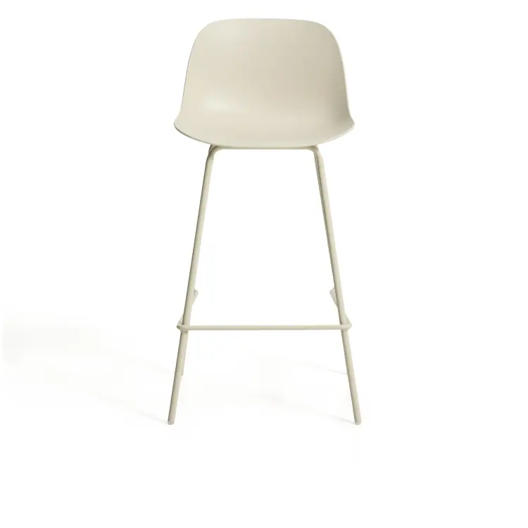 Полубарный стул Altea из пластика и стали бежевого цвета, 65 см