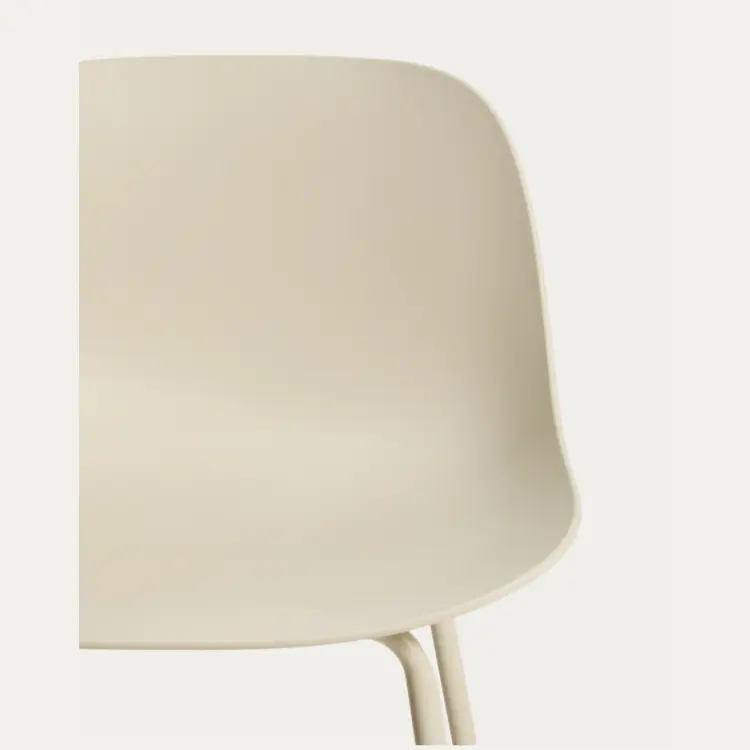 Полубарный стул Altea из пластика и стали бежевого цвета, 65 см