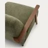 Кресло Meghan из зеленого шенилла и массива ясеня с отделкой под орех
