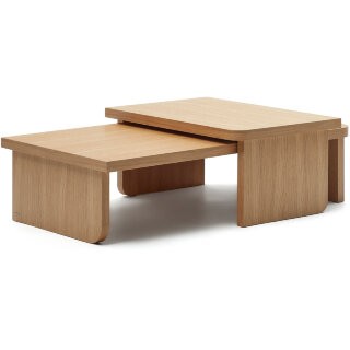 Oaq набор из 2 журнальных столиков из шпона дуба с натуральной отделкой