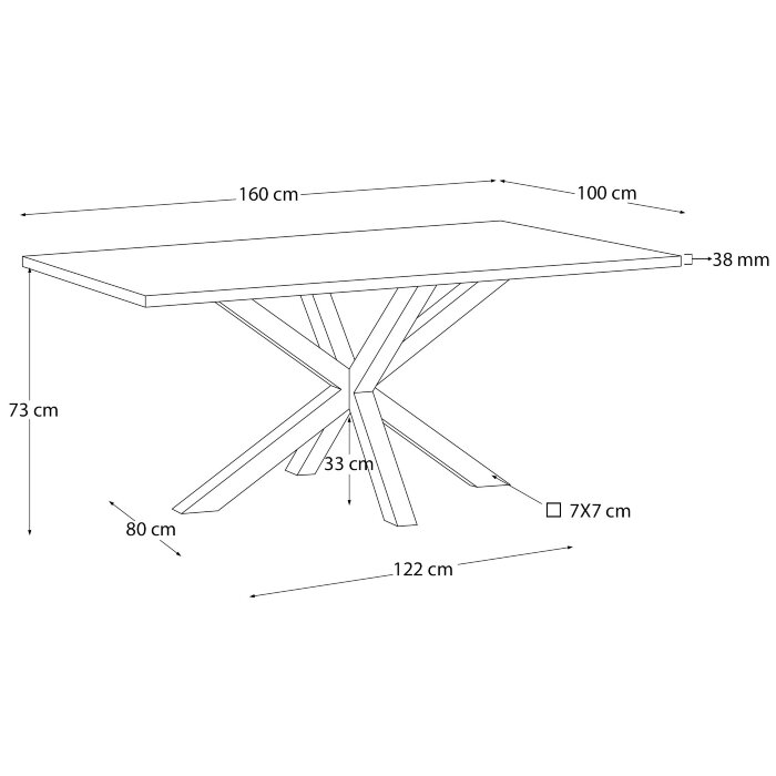 Стол Arya 160x100 белый натуральный