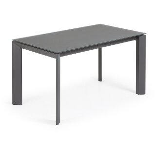 Стол Atta 140 (200) x90 темно-серый, стекло