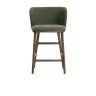 Полубарный стул Ciselia из темно-зеленого шенилла с ножками из ясеня в отделке орех