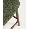 Полубарный стул Ciselia из темно-зеленого шенилла с ножками из ясеня в отделке орех