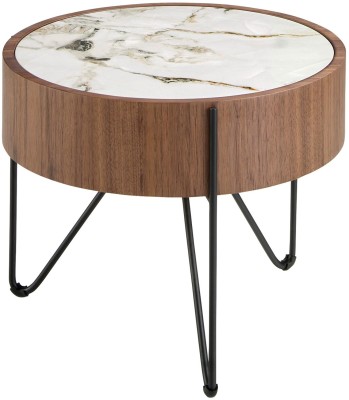 Круглый приставной столик 2139/MH2303B из ореха и мраморной керамики