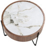 Круглый приставной столик 2139/MH2303B из ореха и мраморной керамики