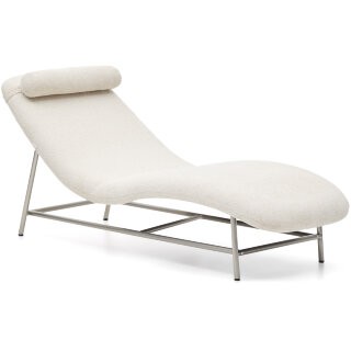 Кушетка Osla из бежевого шенилла с ножками из стали