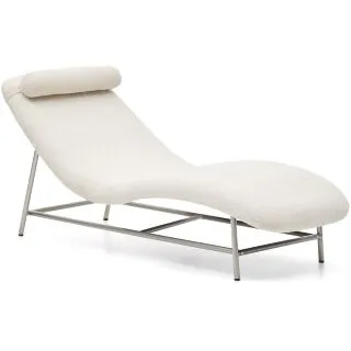 Кушетка Osla из бежевого шенилла с ножками из стали