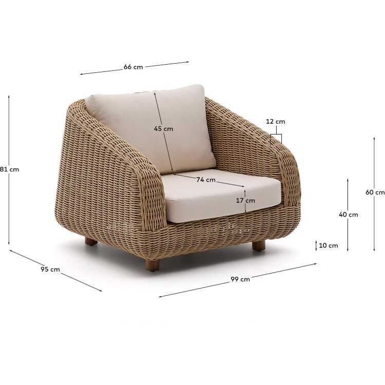 Кресло Meria из искусственного ротанга