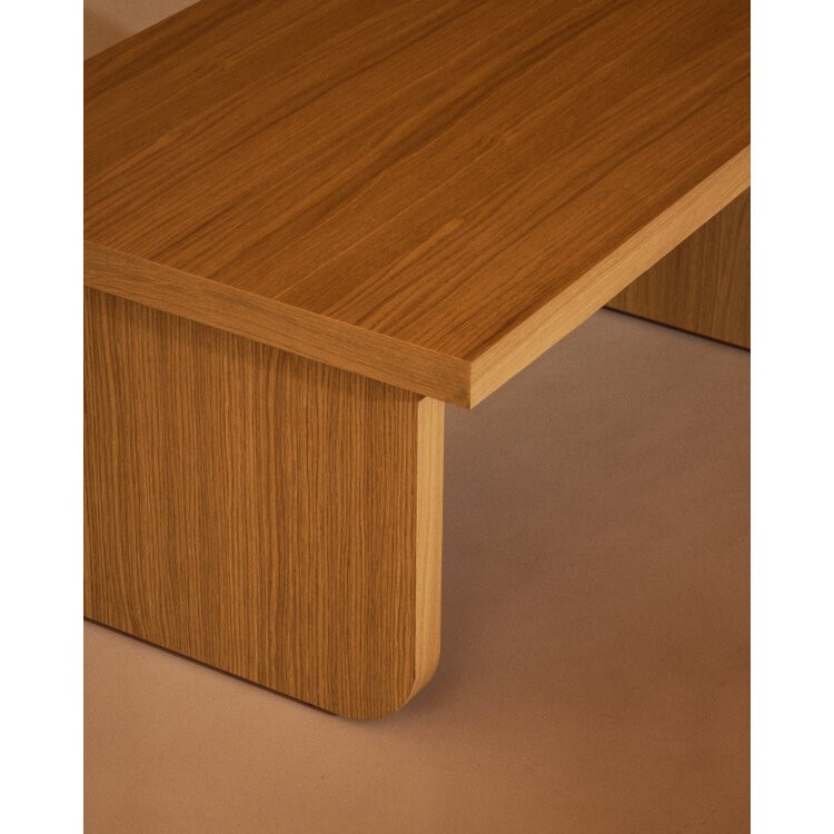 Oaq Журнальный столик из дубового шпона с натуральной отделкой 82 x 60 см