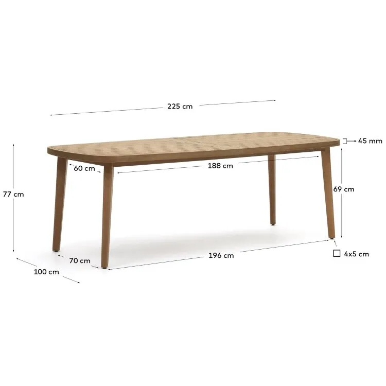 Maset Стол уличный из массива эвкалипта 220 x 100 см