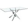 Стол обеденный прямоугольный F2133 /1061 стекло 140x95 с ножками из нержавеющей стали